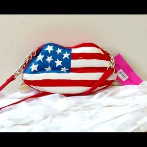 Betsey Johnson Quilted American Flag Crossbody Bag